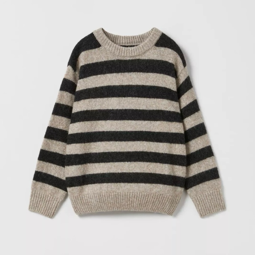Striped Black and Gray Sweater